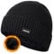 Wmcaps Beanie Mütze, Wintermütze Herren mit Bündchen und Dickem Warmem Futter Wollmütze Strickmütze Bequeme Weiche Stulpenmütze Ideal für Outdoor Aktivitäten Geschenke für Männer Frauen, Schwarz