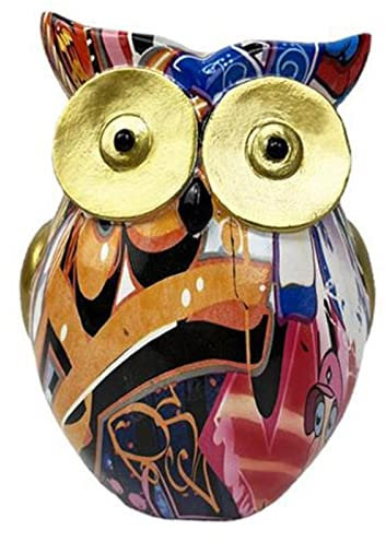 FLCPJGV Moderne Harz Eule Figuren Wohnkultur Lebensechte für Wohnung Bad Shop, Graffiti m