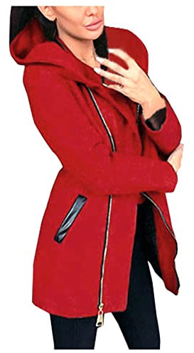 Travel Must Haves, Winter Jacket For Women Übergangsjacke Damenmantel Warme Seitlicher Reißverschluss Plus Fleecejacke Kapuzenjacke Wintermode Pullover Bluse Mantel S Damen Mantel Schwarz, Warehouse