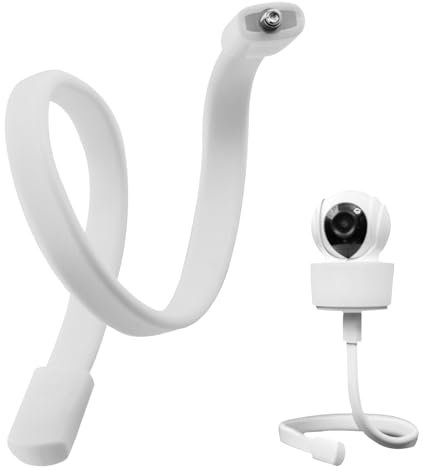 Hioip Support Babyphone, Support de Caméra Bébé Flexible Support Moniteur Torsade de Caméra de Sécurité avec Vis 1/4 Universel sans Perçage pour Moniteur Bébé Caméra Vidéo (Blanc)