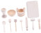 VICASKY 1 ensemble d'accessoires de cuisson miniatures pour maison de poupée en bois ustensiles de cuisine décoration réaliste pour mini maisons pièces avec modèles de pâtisserie et accessoires