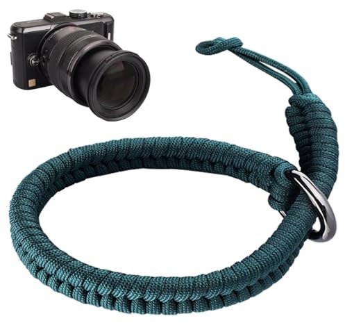 Camera Strap With Parachute Cord – Adjustable Hand Strap For Photographers | Heavy Duty Safety Belt For Mirrorless Cameras, Digital SLR & Cameras Co, Dark Green, Se référer au descriptif