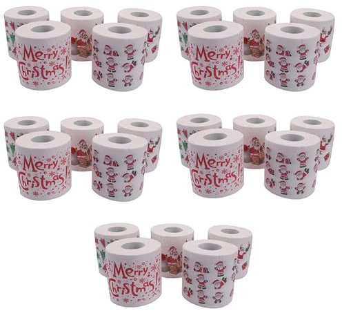 GREOHNMPAW 5 Stile Weihnachts Papierrolle Seiden Papier Handtücher Weihnachts Schmuck Weihnachten Santa Büro Toiletten Papier 25 Rolle