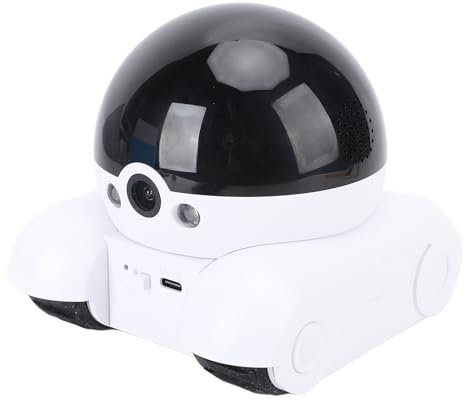 Mini 1080P Camera Robot, Movable Pet Cameras Indoor with Dual Lens, Wifi Home Security Camera, 2-Way Audio, Motion Detection, Phone App Control, Battery Powered