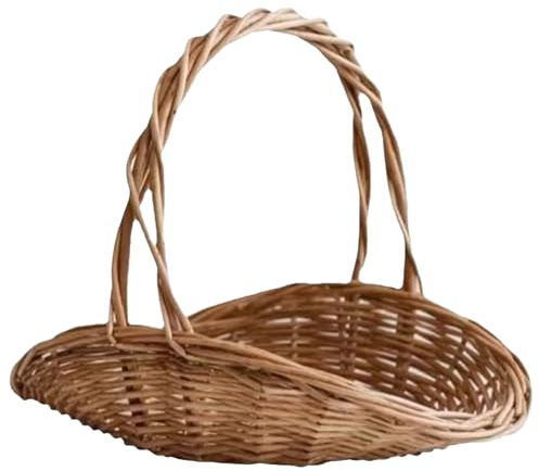 Picnic Basket, Korb Mit Henkel, Picknick Weidenkorb, Geschenkkorb Präsentkorb Henkelkorb Korb Aus Geflochtener Weide, Körbe Für Ostereier Und Süßigkeiten, Geschenkverpackung Und Fruit, 28x24x23cm