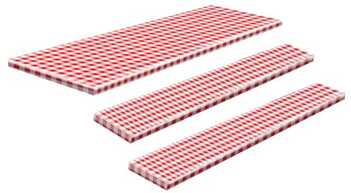 Picknickdecke mit roten und weißen Streifen für Bänke, wasserdicht, rot/weiß, für Garten, Camping, BBQ