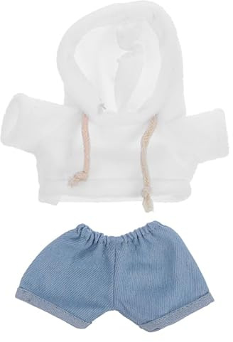 Abaodam Puppenkleider Set Für 20 cm Puppen Plüschpuppen-Kleiderset Mit Hoodie Und Jeans Weiche Kleidung Für Stofftiere Zum an- Und Ausziehen Für Spielspaß