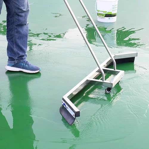 1.5m Wide Silver Water Pusher Cleaner Cart with Wheels/Handle/Replaceable Strips