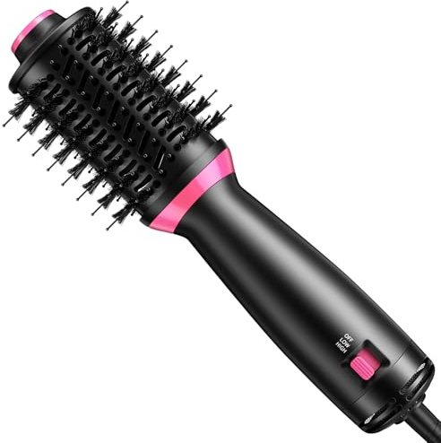 BKXCHA Warmluftbürste Rundbürstenföhn, Föhnbürste, Hairstyler Haartrockner Bürste in Einem, Verbessertes 3-in-1 One-Step Haartrockner und Volumiser Für Alle Haartypen
