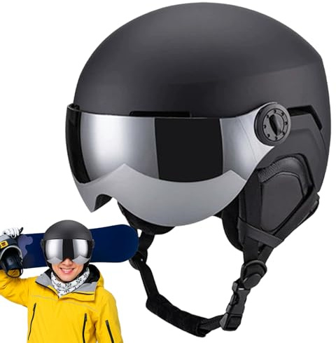 Casco Da Sci Per Donna - Cappello Antiurto Caldo Con Occhiali - Casco da Snowboard Invernale Antivento - Per Uomini Sciatori Snowboarder Discesa Resort Sport Outdoor Moto