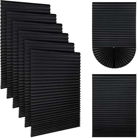 6-Pack No-Drill Temporary Blinds – 92 x 200 cm Self-Adhesive Blackout Window Shades, Easy-Cut & Stick-On for Bedroom, Kitchen & Bathroom