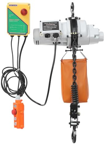 ROMYIX Palan à chaîne électrique - Charge maximale : 1000 kg - Hauteur de levage : 6 m - Moteur en cuivre 1300 W - Treuil avec télécommande sans fil et filaire - Pour atelier et entrepôt - Garage