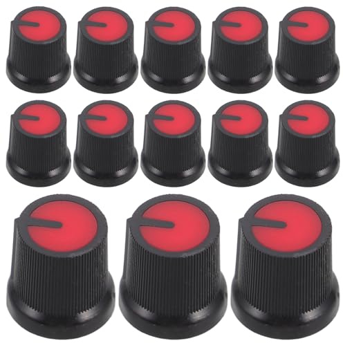 TOYANDONA 50 Stück Kunststoff Potentiometerknöpfe 6mm Pflaumenblütenform Rot für E gitarren Verstärker Ersatzknöpfe