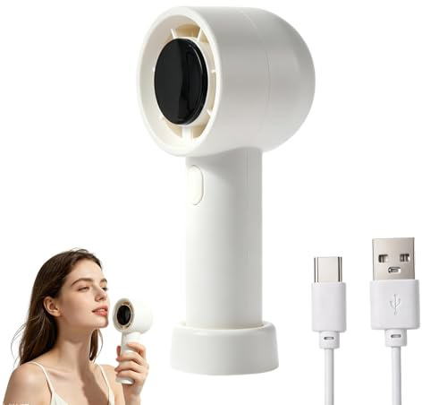 Mini Ventilateur De Poche Rechargeable Avec Batterie 500 MAh, Jusqu’à 18 Heures D’autonomie, 1-100 Vitesses Réglables, Design Silencieux Et Puissant, Parfait Pour Voyage, Outdoor, Camping, Plage