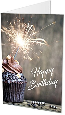 Maxi-Karte BIRTHDAY CUPCAKE, Klappkarte DIN A4 mit Kuvert, Geburtstagskarte, Geburtstag, Glückwünsche, Happy Birthday