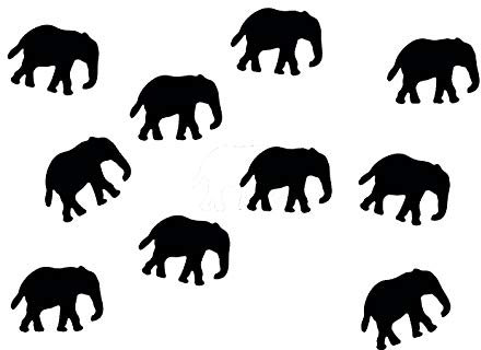 Miniblings 10x Elefant Bügelbilder Aufnäher 34mm GLATT Elefanten Kind Patch Bügelbild I Kinder Bügelflicken Patches zum Aufbügeln - Flexfolie - Applikation Nähen, Farbe:schwarz
