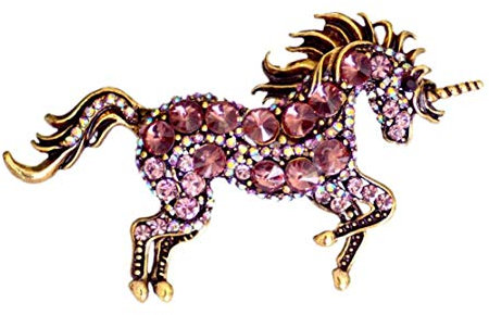 Legierungs-Brosche Vintage Brosche Pin Einhorn Chest Pin Strass Mantel Brosche Bekleidungszubehör