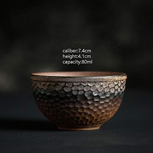 YEZINB Taza de té Taza de té de cerámica Cerámica Gruesa Japonesa Taza de té pequeña en café Tazas de Kung Fu Chino Vasos de té Artesanía, Estilo A