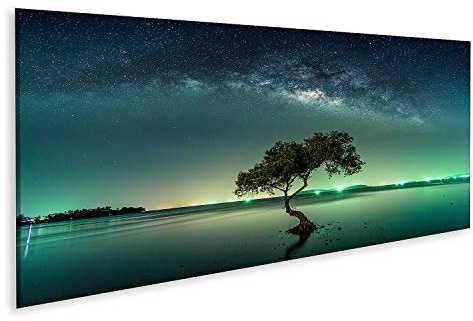 islandburner Bild auf Leinwand Landschaft Mit Milchstraße Galaxie Nachthimmel Mit Sternen Bilder Wandbilder Poster