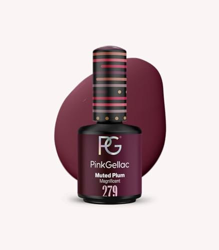 Pink Gellac UV Gel Nagellack - 279 Muted Plum 15 ml - Lang Anhaltend Shellac Nagellack Violett - Gel UV für 14 Tage Nägel in Salonqualität - Made in Holland