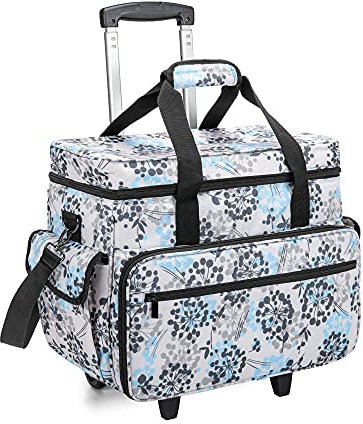Teamoy Nähmaschinentasche Trolley, Nähmaschinentasche mit Rollen, Nähmaschinen Trolley für Nähmaschine Zubehör, Löwenzahn