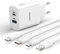 GlobaLink 20W Cargador Rapido iPhone con 2 Pack Cables Lightning 2M, Cargador iPhone con 2 Puertos(USB A y C) Power Delivery 3.0 Carga Rapida para iPhone 13/12/SE2020/11ProMax/11 Pro/11/XS/XR/X/8,iPad
