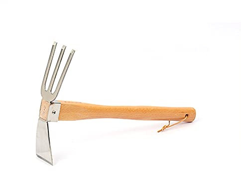 XMRISE Hoe Rake Hand Pointed Cultivator and Tiller Hoe Harrow Pick Pickaxe Mattock Gardening Picks Hoes Garden Weeding Tool,Hoe&Rake