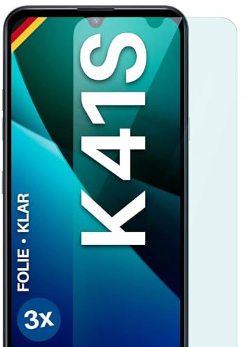 moex für LG K41S Schutzfolie Displayschutz Folie Ultra-klar HD 0,2 mm kompatibel mit jeder Hülle, Anbringen ohne Blasen, Handyfolie Extra Kratzfest, FlexProtect 3 Stück