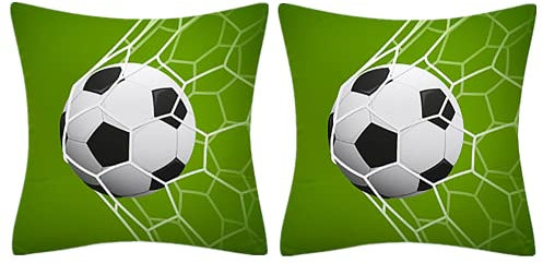 NA 2 fundas de almohada para sofá, diseño de fútbol, funda de cojín, decoración del hogar, para sofá, cama, hogar