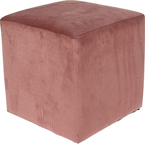 matrasa Dekohocker Cube Altrosa Velours - Samt Rosa Sitzhocker Hocker 32x32x34cm Cord