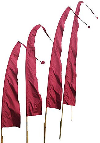 DEKOVALENZ - Balifahne SANUR, 7 Meter weinrot, Stoff ohne Stange, Umbul-Umbul Gartenfahne