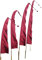 DEKOVALENZ Banderas de Bali Tela SANUR con Punta en Forma de Corazón, Longitudes, Longitud:7 Meter, Color:borgoña