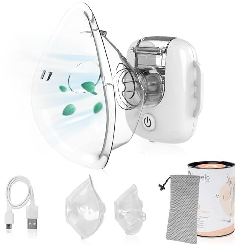 LIONELO Nebi Air Mask Inhalator, Vernebler für Kinder und Erwachsene, leise, kompakt und tragbar, für Erkrankungen der Atemwege, Infektionen und Allergien, hohe Effizienz Inhalation