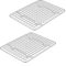 Herogo Rejilla de enfriamiento pequeña, juego de 2 rejillas de enfriamiento de acero inoxidable, 25 x 19 x 2 cm, aptas para pequeñas bandejas para hornear, rejilla de metal para tartas, galletas, pan,
