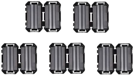 HUAREW 9 mm Ferritkerne,Ferrit-Ringkern,Ferritfilter,Ferrit Entstörfilter,Ferrit Ringkern Cable-Clip,Klappferrit Aufsteckbarer für Kabel RFI,EMI, Ferritring Ferritkerne,Schwarz(5 Stück)