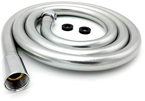 Xcel Home™ Manguera de ducha de plata lisa aprobada por WRAS de 1,75 m | Calidad a prueba de fugas de PVC flexible anti-torcedura con conector sólido