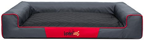 Bjird Hundebett - Hundekorb für kleine mittelgroße & große Hunde - Hundekissen - Hundesofa - Bezug abnehmbar und waschbar - Victoria - Größe: M - Grau mit Schwarz