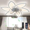 Ventilatore Da Soffitto A LED Con Illuminazione, Lampada A Sospensione Dimmerabile 66W, Silenzioso Con Luce, Per Soggiorno, Camera Da Letto Weiß,6 Köpfe 78x15cm