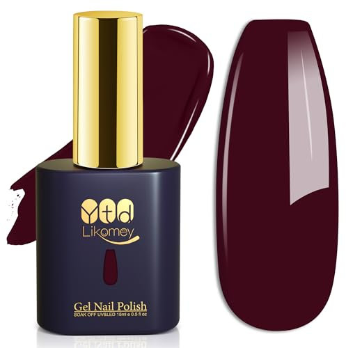 YTD Likomey UV Gellack Nagellack Gel,15ml Burgunderrot Soak Off Farbgel Nagelgel Maniküre Farbe Gel Nail Polish,CS219