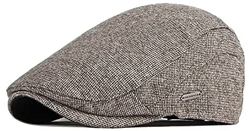 Bigoco Schiebermütze Herren Schirmmützen Baskenmütze Newsboy Beret Hut,Flatmütze Baumwolle 1920 Stil Einstellbare Cabbie Gatsby Barett Cap
