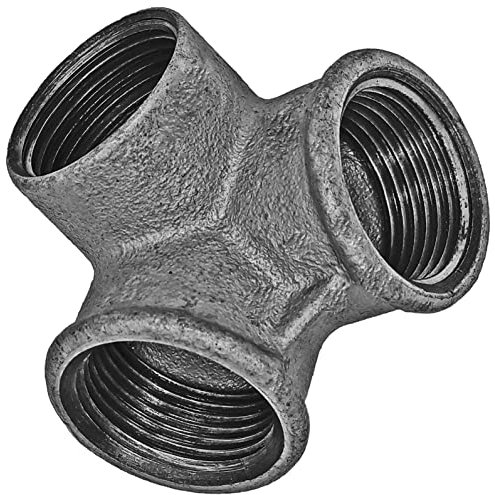 Gewinde Fitting Verschraubung aus Temperguss verzinkt - Winkelverteiler Eckform mit 2 Rohr Zoll Innengewinde IG Nr. 221