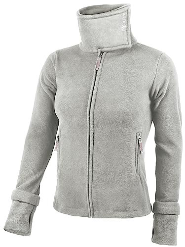 ALPIDEX Giacca Donna Pile Calda Morbido Full Zip Coletto Alto Antivento Felpa Outdoor Caldissima Invernale Termica Cerniera, Taglia:L, Colore:Grey