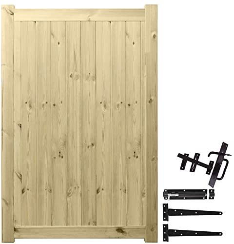 Premier URBAN Range Pedestrian No Trellis Trellis Top Gate Smooth Wooden Tongue & Groove Pathway Height: 6ft (180cm) x Width: 4ft (120cm) No Hinge Pack Selected