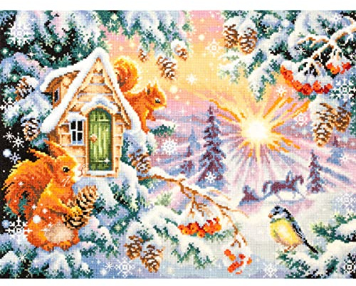 Magic Needle 110-700 ZW Wintermorgen Kreuzstichset mit Zählmuster Zweigart Edition, Baumwolle, multifarbig, 40x30cm