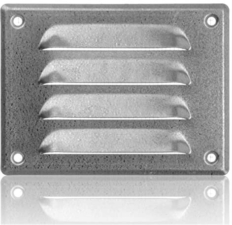 140x105mm Rejilla de Ventilación de Acero Galvanizado con Mosquitera - Rejillas de Ventilación Metálicas