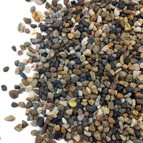 SHIZWU 5LB Aquarium Gravel, 1/4 Pea Gravel for Fish Tank, Small River Rocks for Garden Decoration, Landscaping, Vase Filling, Flower Pot Paving(4-8MM)