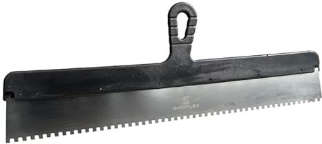 Skimflex Spatule dentelée pour monocouche et encoche adhésive de 6 mm – Lame crantée en acier inoxydable de 600 mm – Outil de rendu pour couches de base, nivellement et retrait des poches d'air