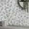MOFIT Lot de 5 autocollants muraux hexagonaux 3D, effet marbre et mosaïque métallique résistants à la chaleur (bleu vert gris)