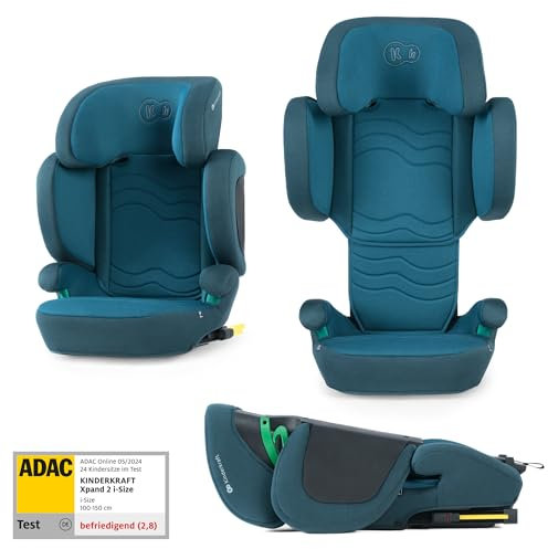 Kinderkraft XPAND 2 i-Size Kindersitz 100-150 cm, Kinderautositz, Höchste Sicherheitsstandards, Einfacher Montage mit ISOFIX, Hochwertige Materialien, Einstellung der Kopfstütze und Breite, Blau