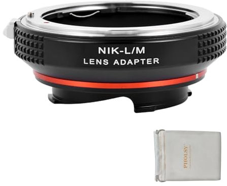PHOLSY Objektivadapter mit 6-Bit Coding Kompatibel mit Nikon F/AI/AIS/AF/AF-I/AF-S Objektivs und Leica M Mount Kameragehäuse Nikon F auf Leica M